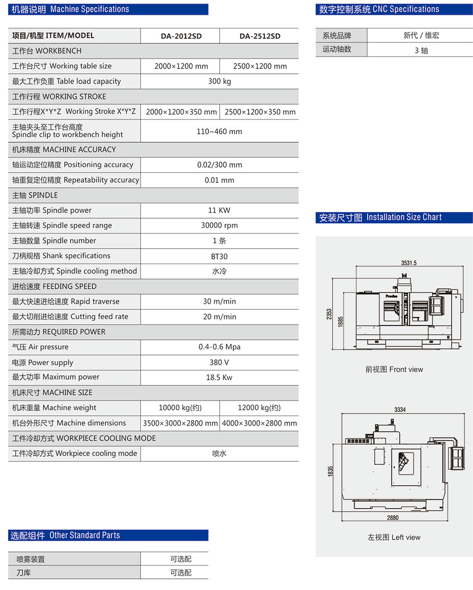 DA-2012SD大型刀庫(kù)機(jī)參數(shù)